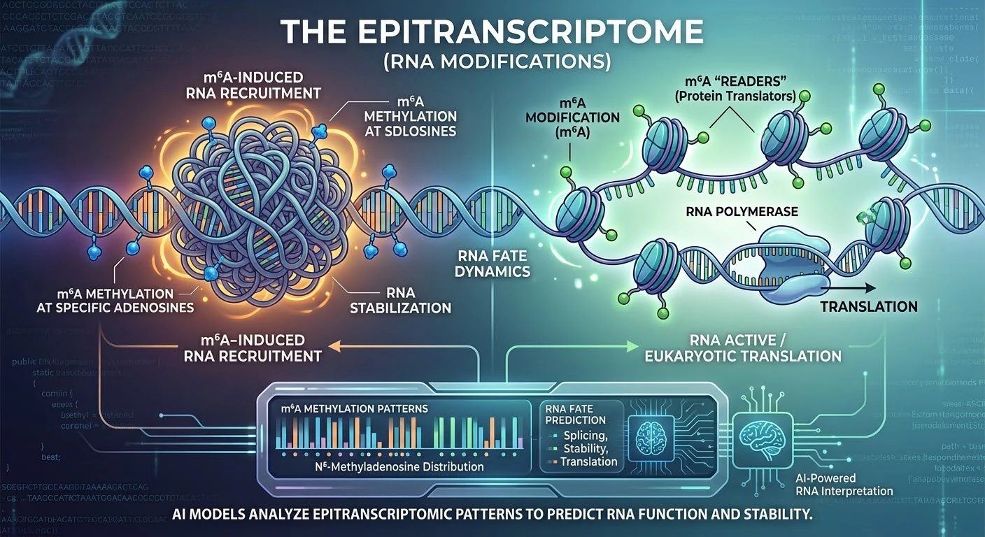 The Epitranscriptome — m6A RNA methylation influencing splicing, stability, and translation